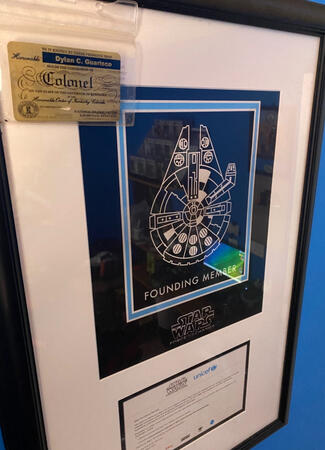 Dylan’s Colonel Card &amp; Force For Change Founding Member Certificate